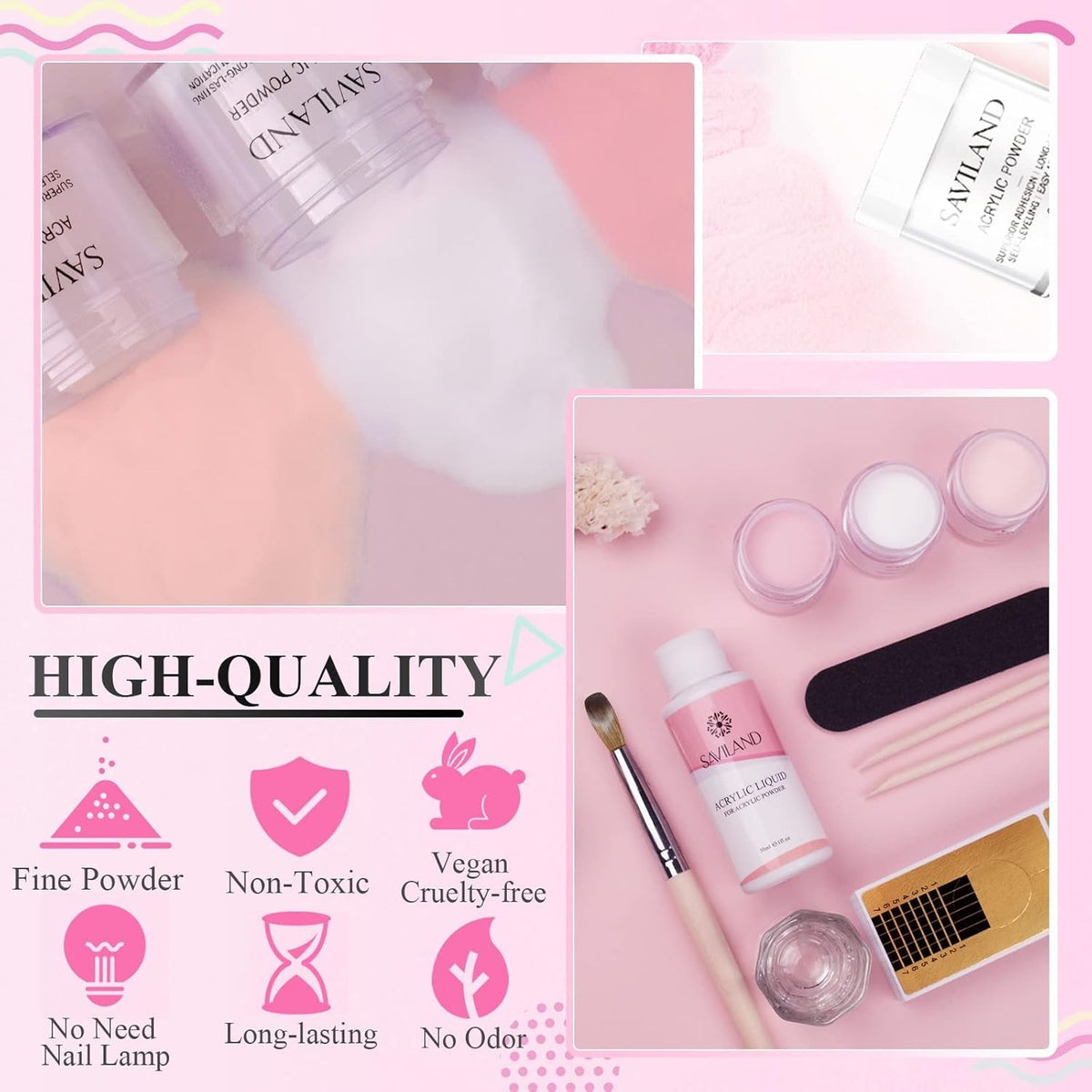 Acrylic Nail Starter Kit - Non-Toxic, Easy Application & Long Lasting