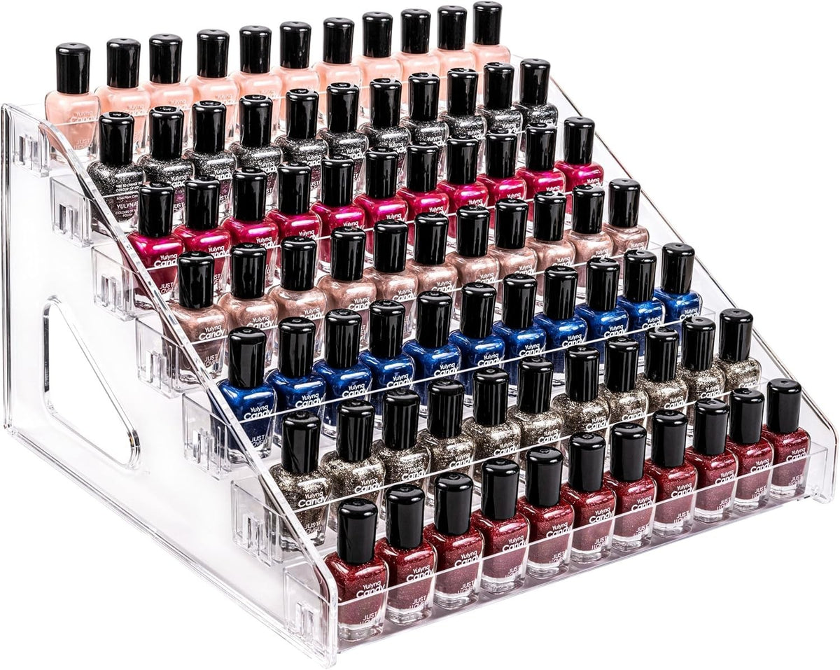 Multi-Layer Nail Polish Organizer Wall-Mount Storage Case Clear Acrylic