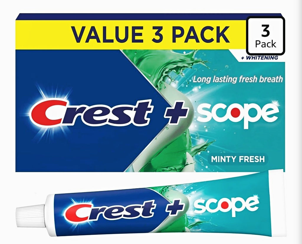 Minty Fresh Fluoride Whitening Toothpaste Pack of 3 - Tartar & Enamel Protection