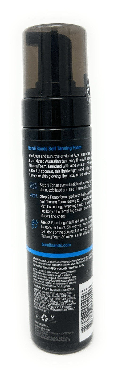 Self Tanning Foam DARK with Coconut Scent - 6.76 Oz, Enriched with Aloe Vera
