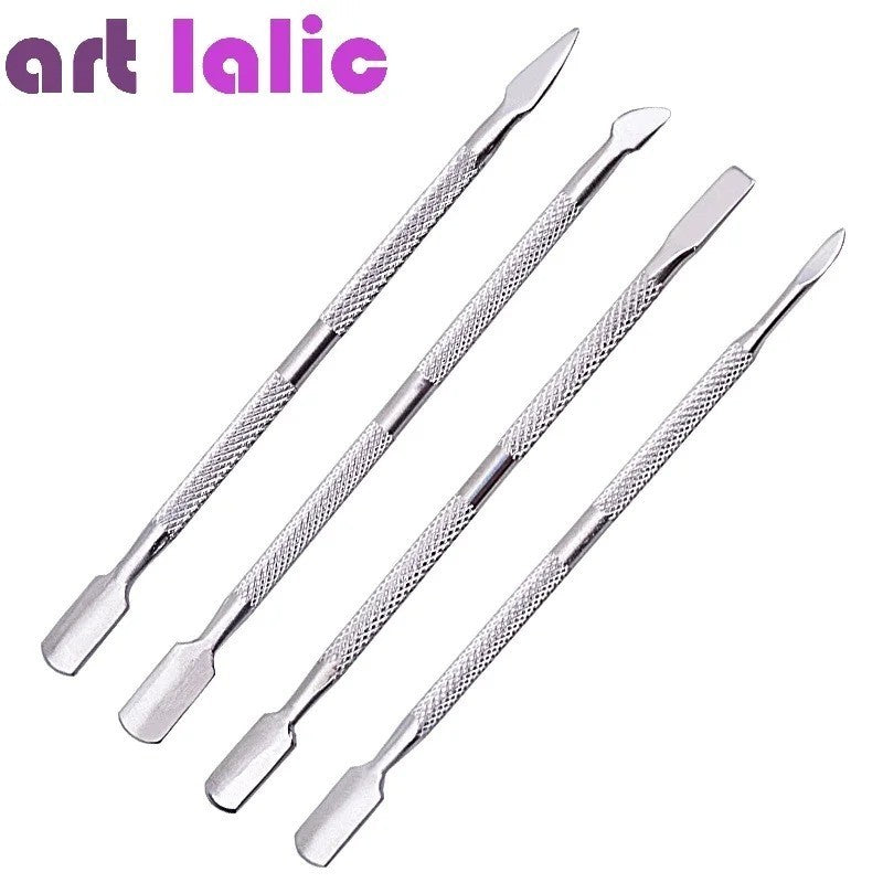 4-Piece Stainless Steel Cuticle Remover Nail Pusher Manicure Tool Set