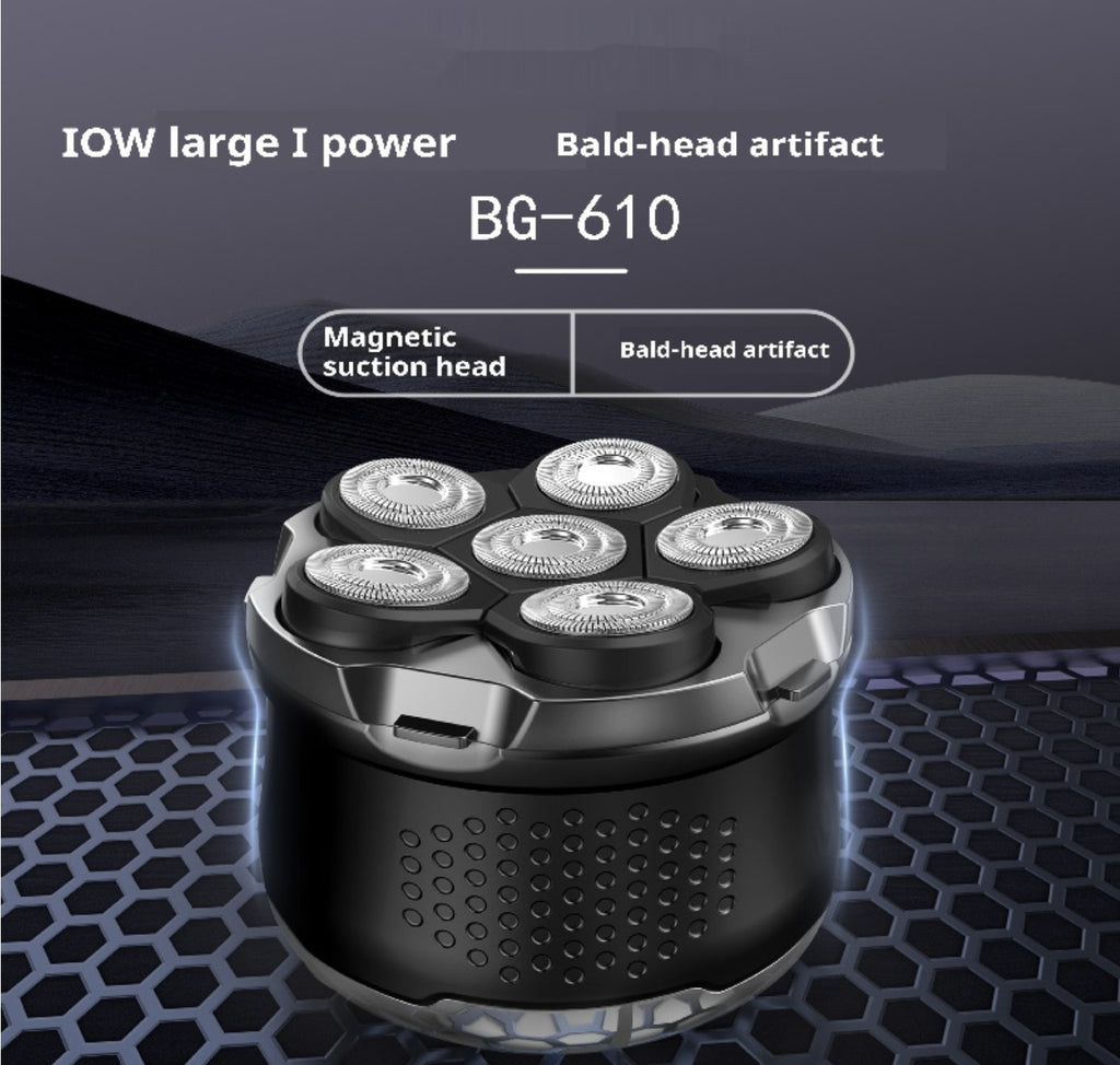 Waterproof 5D Rotary Electric Shaver for Bald Men - Cordless USB Rechargeable
