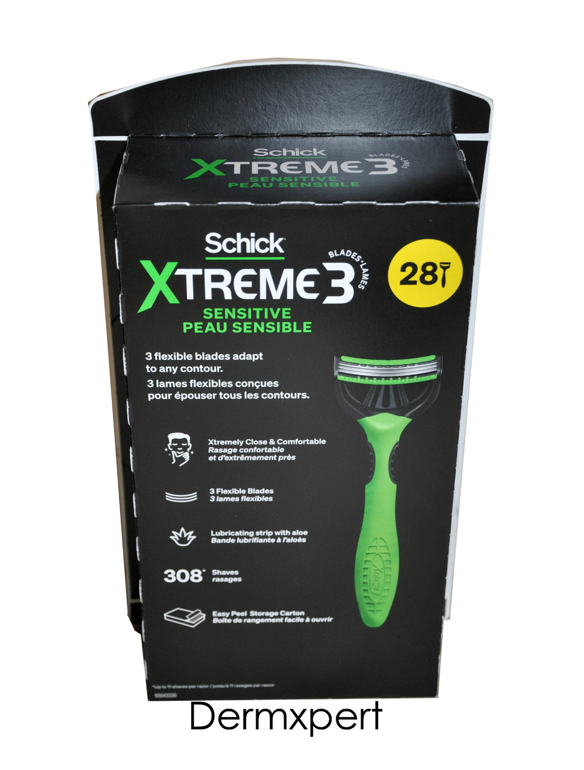 Disposable Razor Set - Sensitive Skin 3-Blade Razors, 28 Count