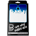 Professional Barber Cape with Rubber Neck - Water & Chemical Resistant, White with Blue Drip Design