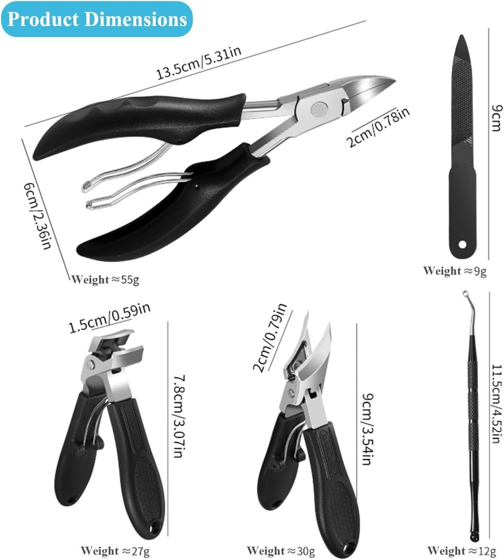 Ingrown Toenail Clipper Kit with 5 Tools for Thick & Ingrown Nails