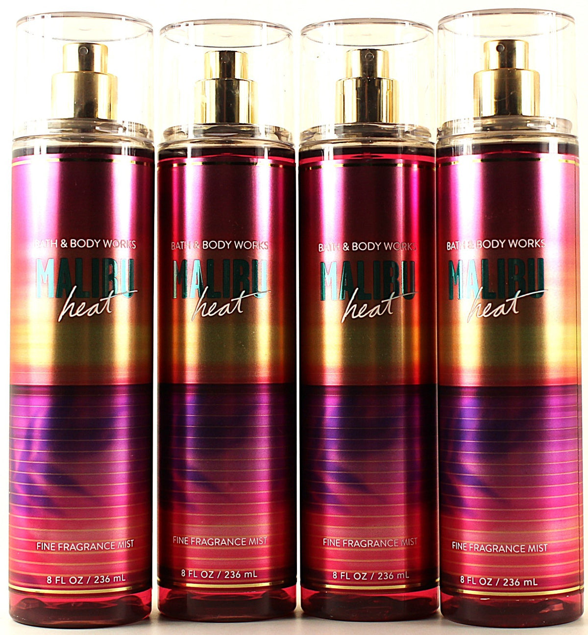 Bath & Body Works Malibu Heat Body Mist Set - Juicy Pineapple & Coconut, 4 x 8oz