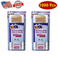 1000 Pcs Bamboo Cotton Swabs Makeup and Ear Cleaning Double Tipped Applicators
