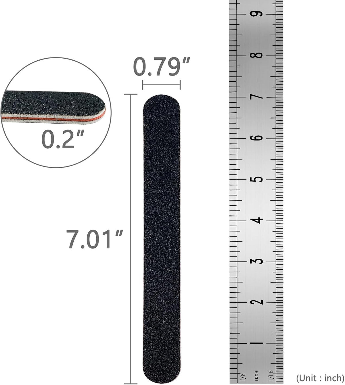 20 Pack Nail Files 100/180 Grit Emery Boards for Acrylic & Natural Nails