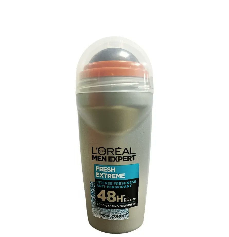 L'Oréal Paris Men Expert Fresh Extreme Deodorant Roll-On 50ml – Long-Lasting 48-Hour Odor & Wetness Protection