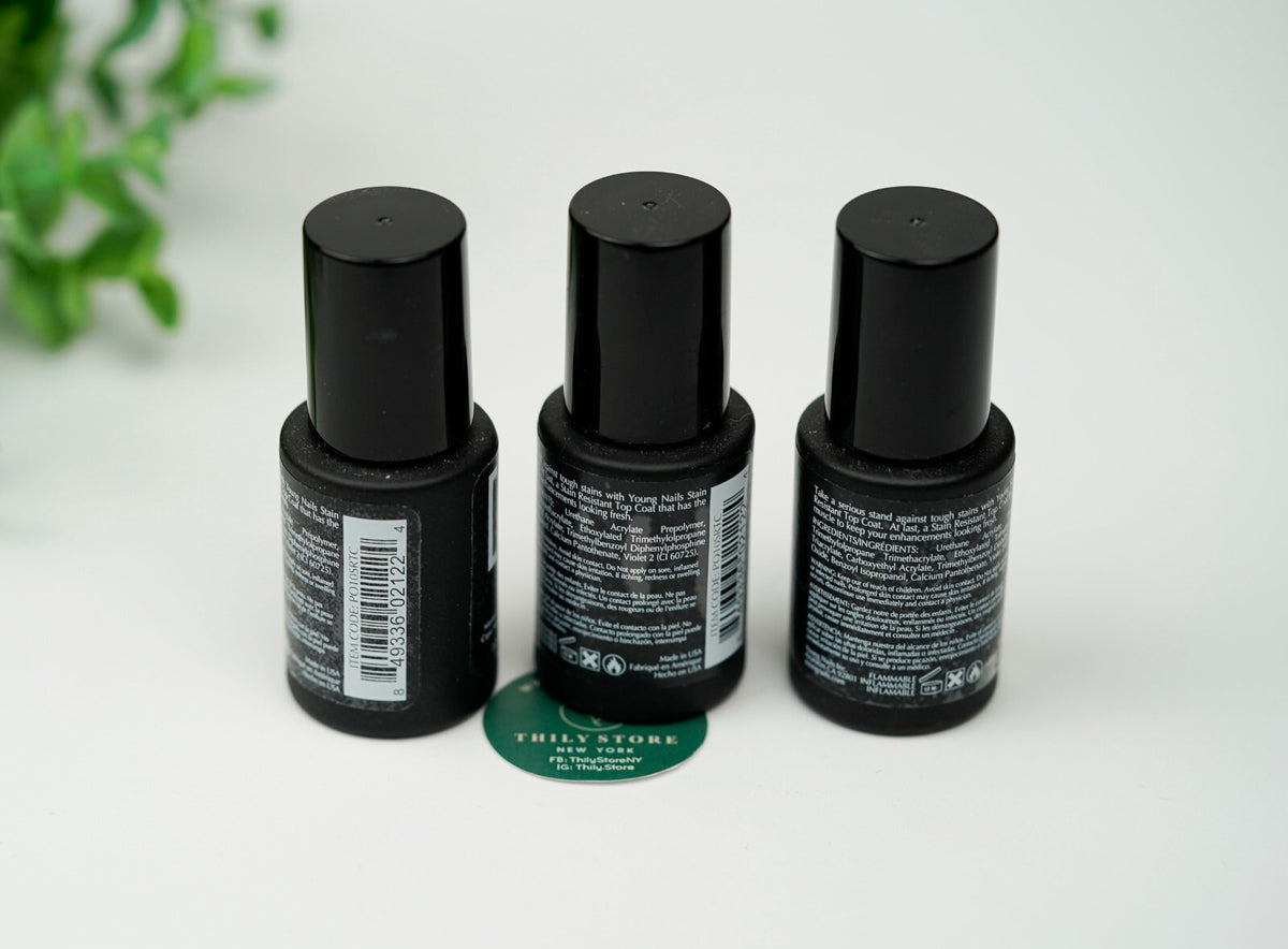 Stain Resistant Gel Top Coat for Nails - 10mL, Set of 3