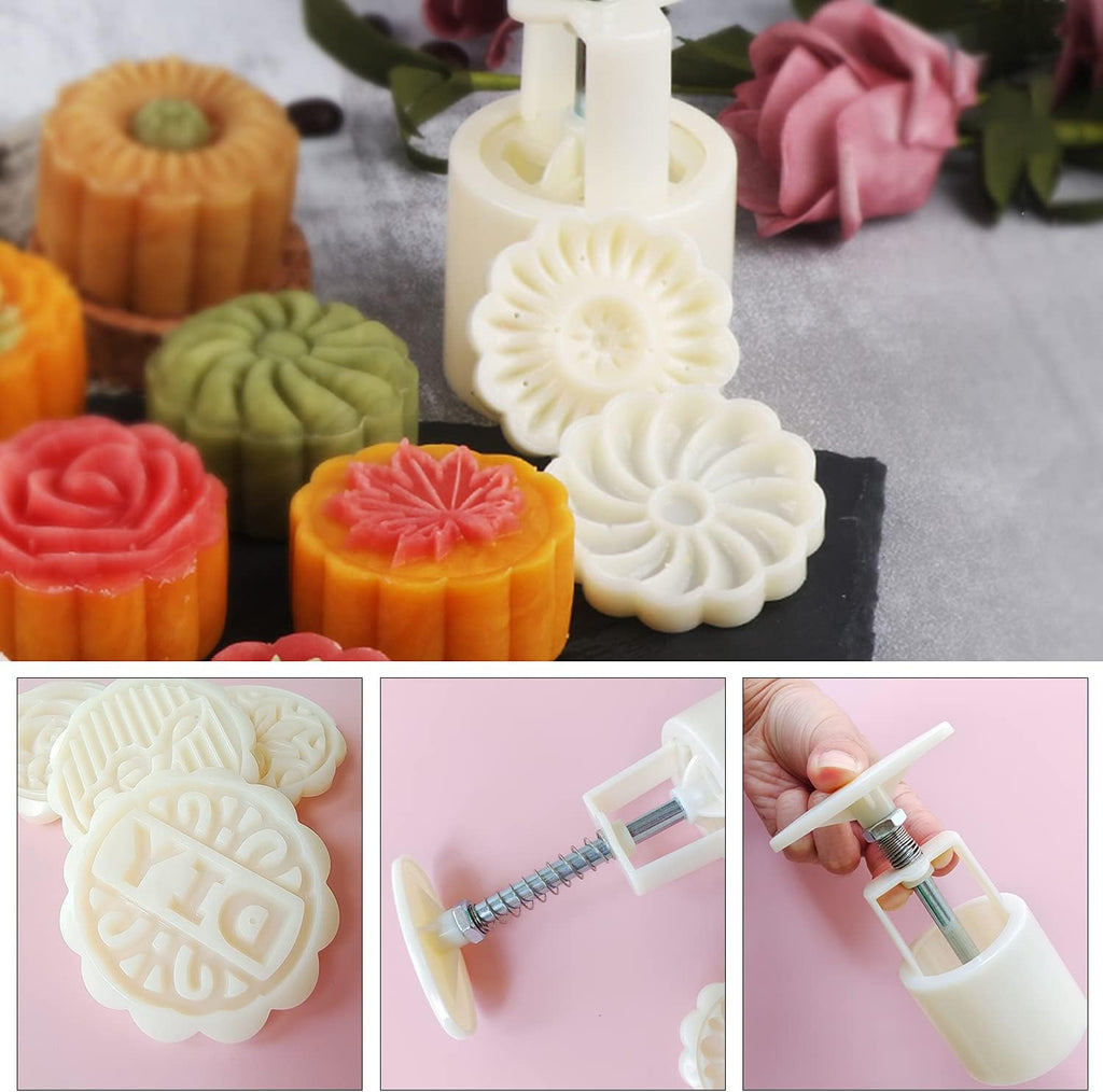 Bath Bomb Mold Set with 2 Presses & 12 Pattern Stamps for DIY Bath Bombs