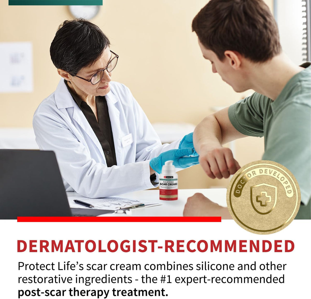 Silicone Scar Cream for Surgical, Keloid & Injury Scars - Moisturizing Gel