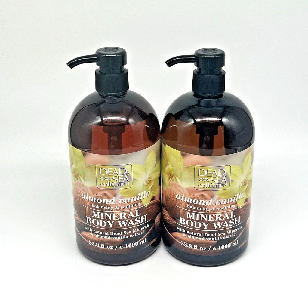 Dead Sea Mineral Body Wash Duo - Almond Vanilla Hydrating 2-Pack, 67.6 oz