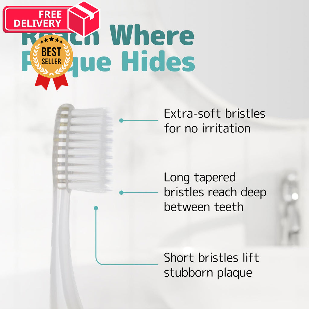 Extra Soft Toothbrushes Pack of 5 - Gentle Plaque Removal for Sensitive Gums