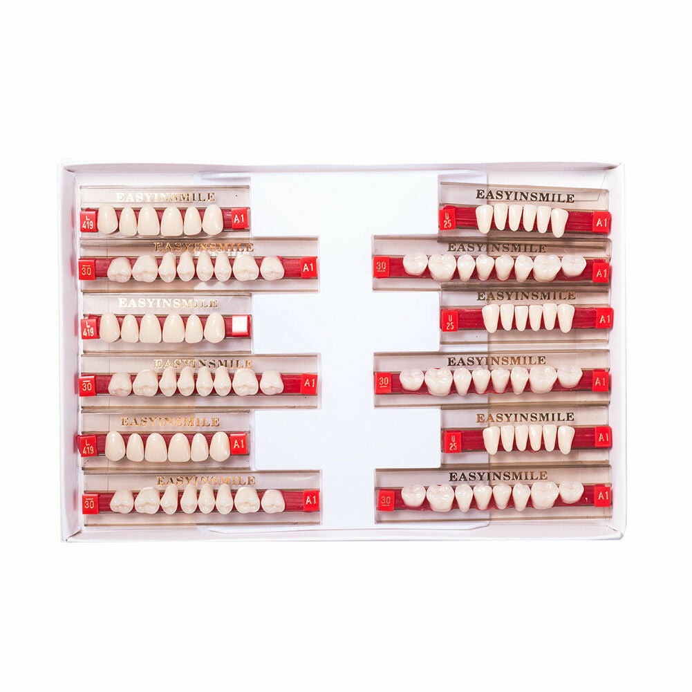 Complete Acrylic Resin Denture Teeth Set for Upper & Lower Full Mouth Restoration