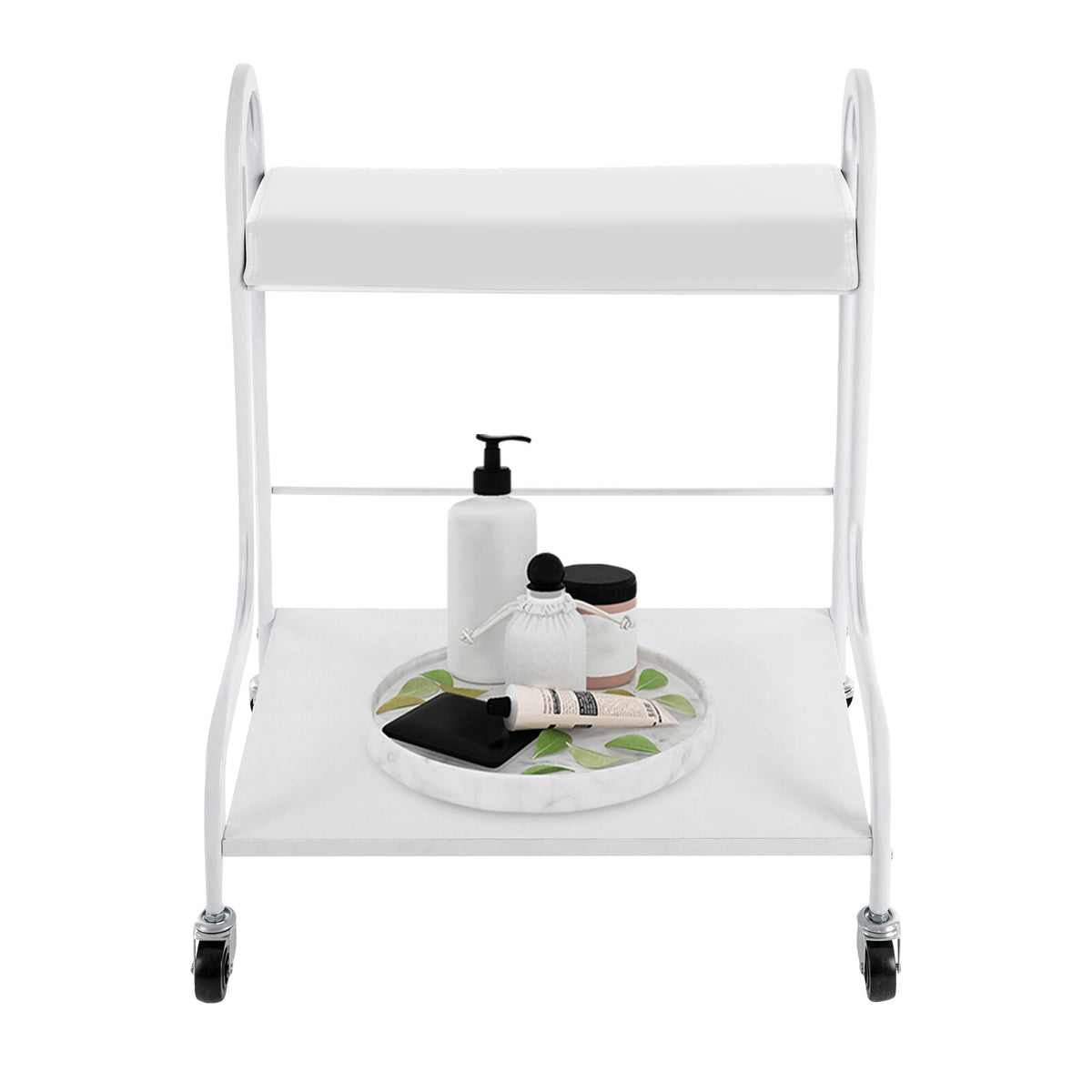 Indoor Foot Spa Trolley Cart with 4 Wheels - Salon Nail & Foot Bath Organizer