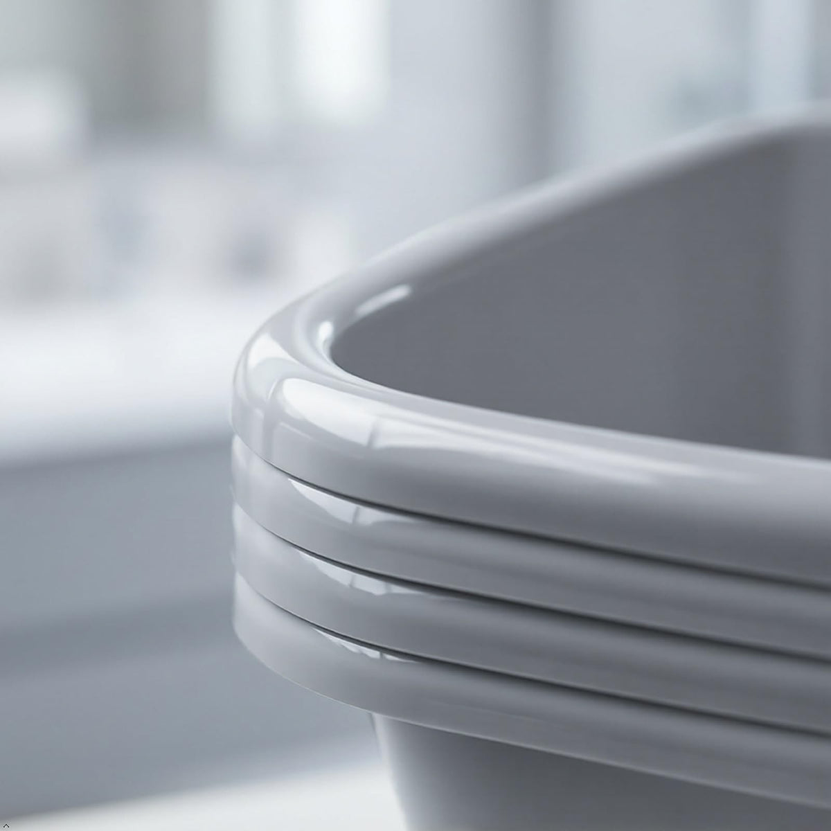 12 Quart Plastic Square Wash Basin Set 4-Pack for Kitchen Laundry Household
