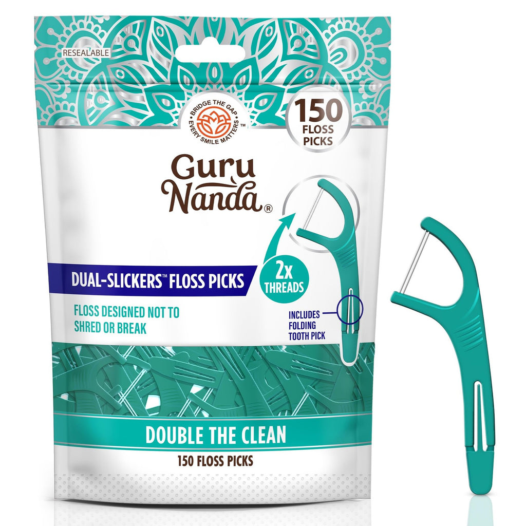 Dental Floss Picks Double Action Non-Shredding Oral Care Pack of 150
