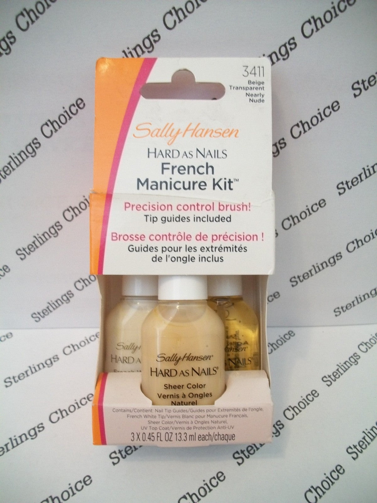 French Manicure Kit with White Tips & Top Coat - Nearly Nude Style