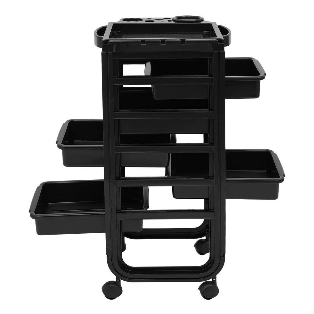 Mobile Hair Salon Trolley Cart with 5 Drawers - Black, 41x43.5x88cm