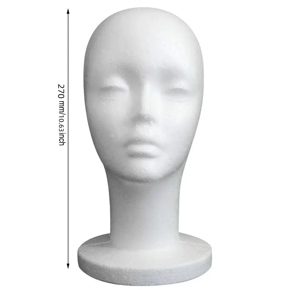Lightweight Foam Mannequin Head Wig Stand for Styling and Display - Male & Female