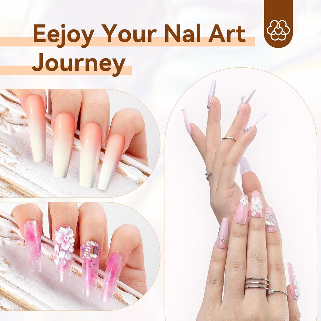 Professional Acrylic Nail Brush Set - Kolinsky Hair, 3 Sizes 8/10/14 for Nail Art & Extensions