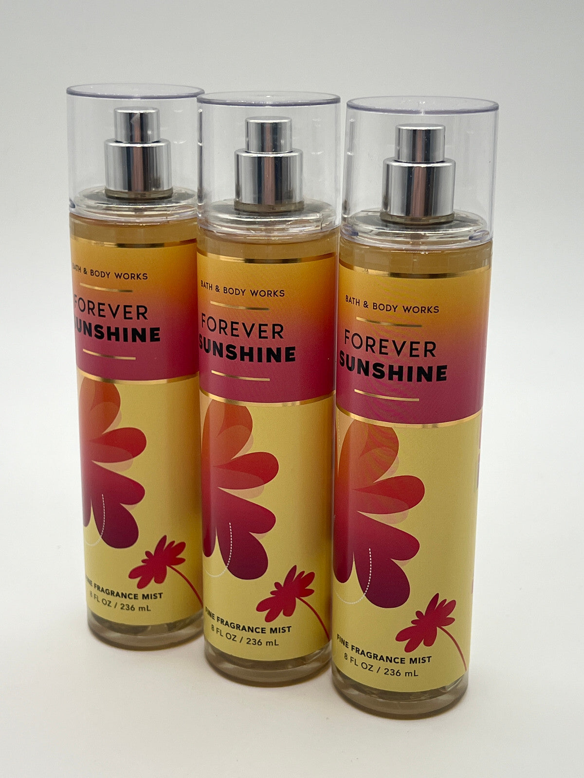 Bath & Body Works Forever Sunshine Fragrance Mist Set of 3 - 8 Fl Oz