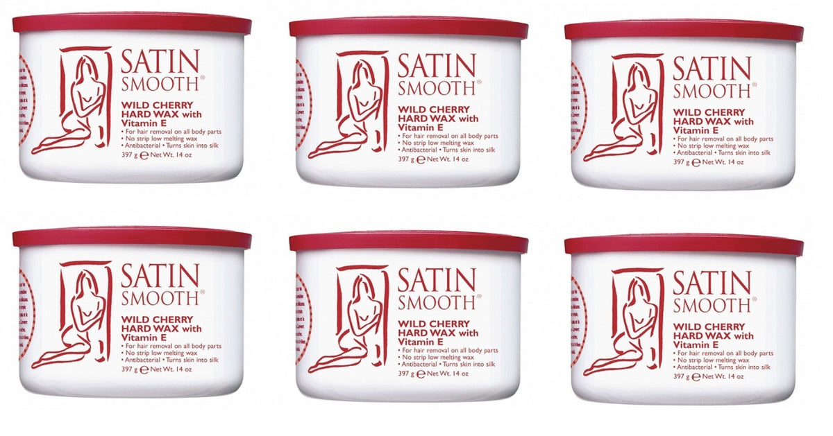 Satin Smooth Wild Cherry Hard Wax Pack of 6 14 Oz for Hair Removal