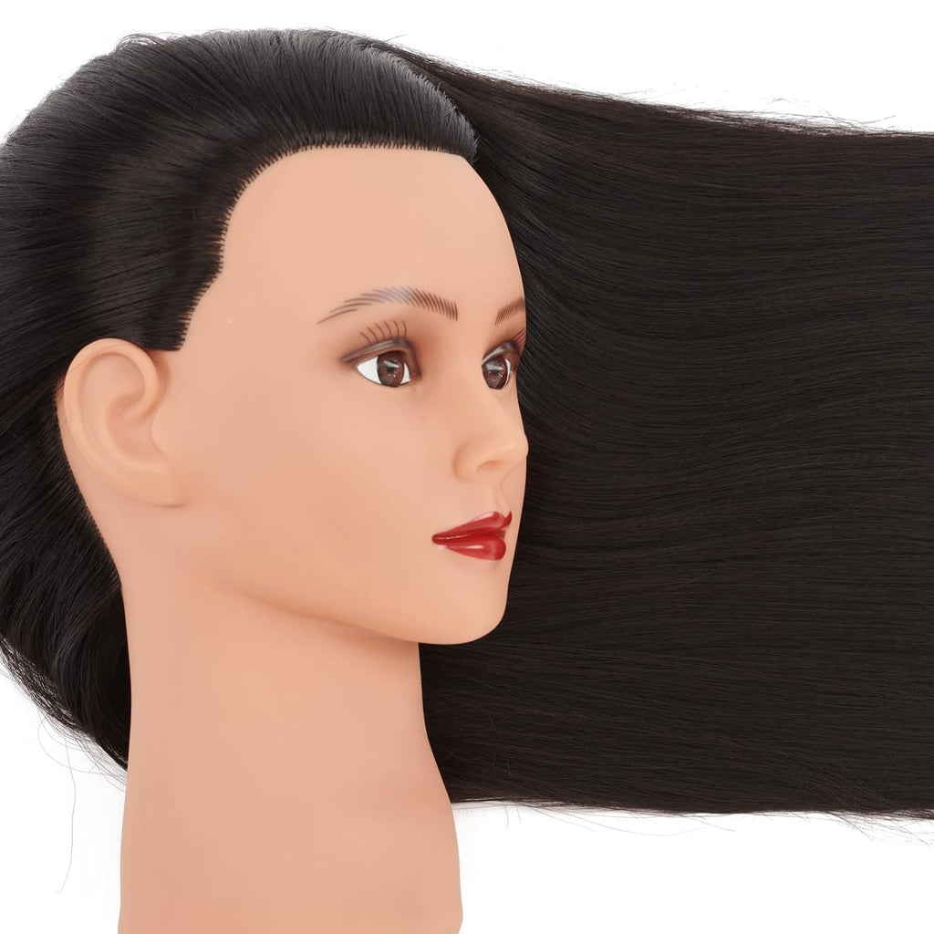 Cosmetology Training Doll Head 26-28 Inch Mannequin with Synthetic Hair