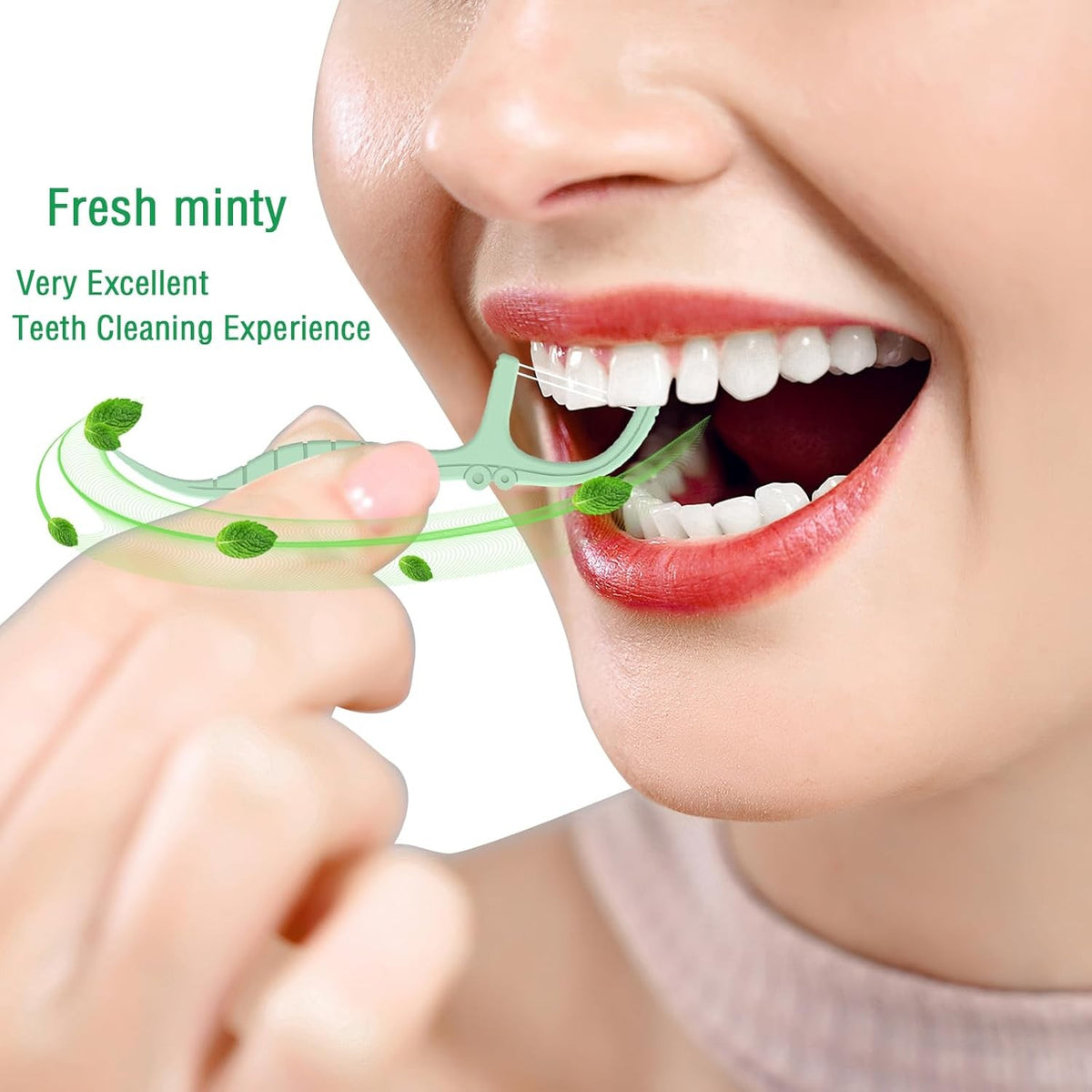 Mint Twin Line Dental Floss Picks - 300 Count, Dual-Action Oral Care Sticks