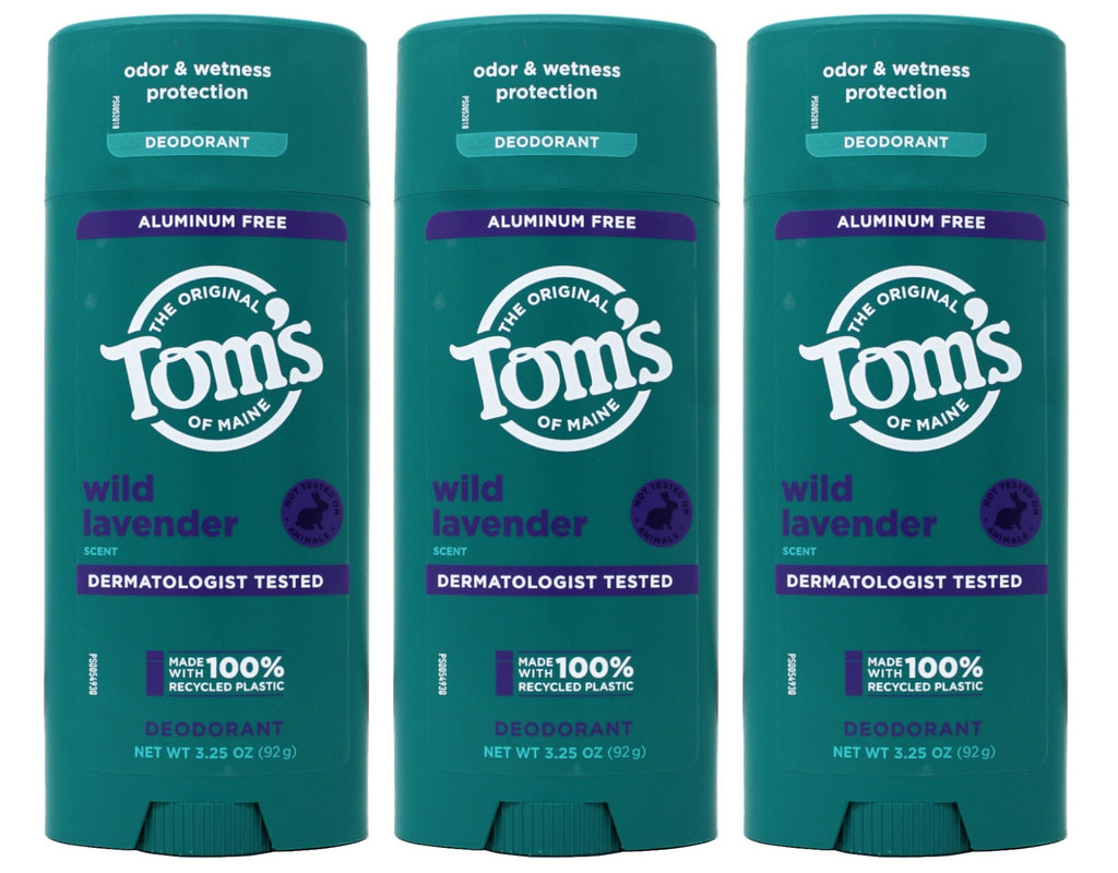 3 Pack Natural Aluminum-Free Deodorant with Wild Lavender - Cruelty-Free & Dermatologist Tested