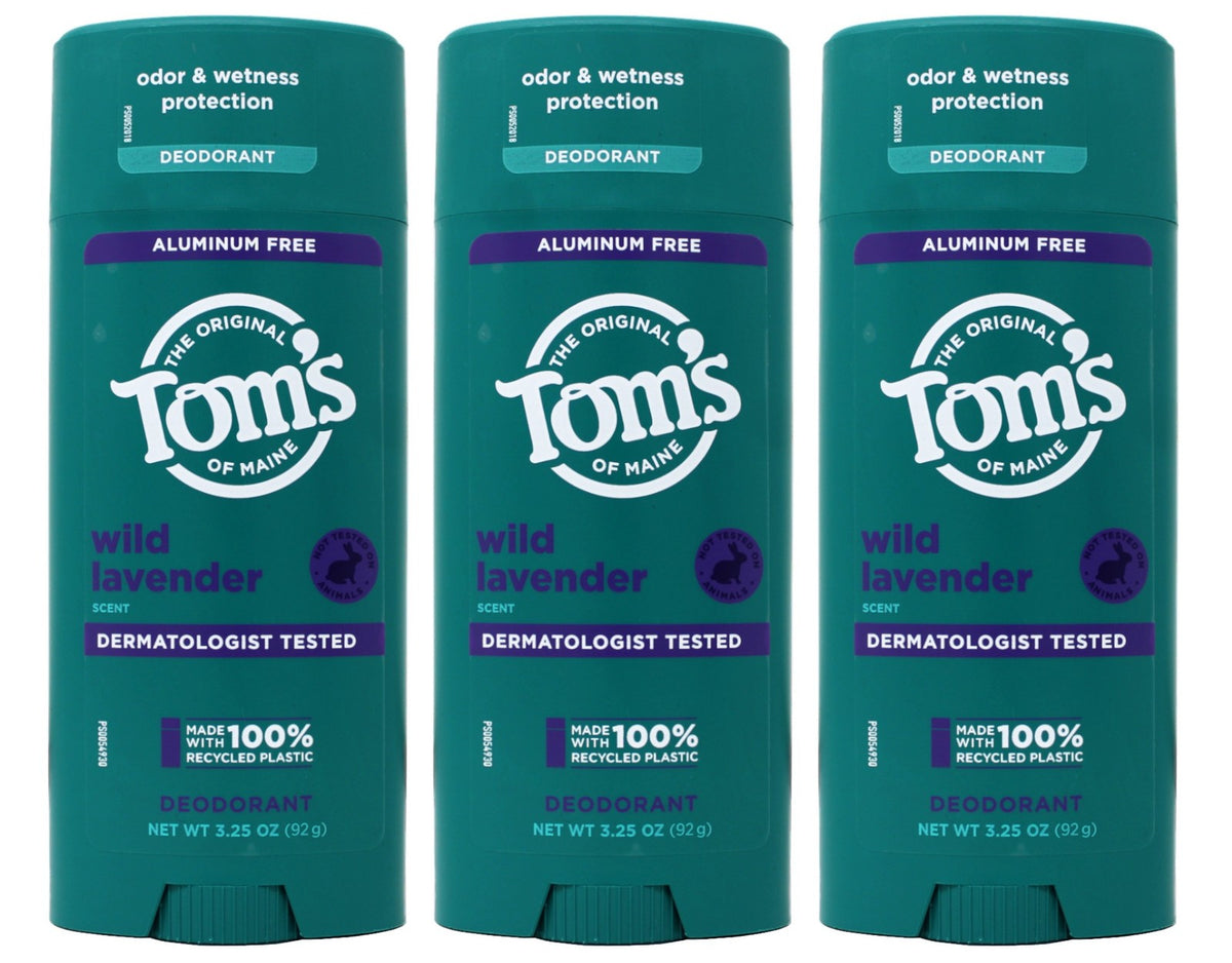 3 Pack Natural Aluminum-Free Deodorant with Wild Lavender - Cruelty-Free & Dermatologist Tested