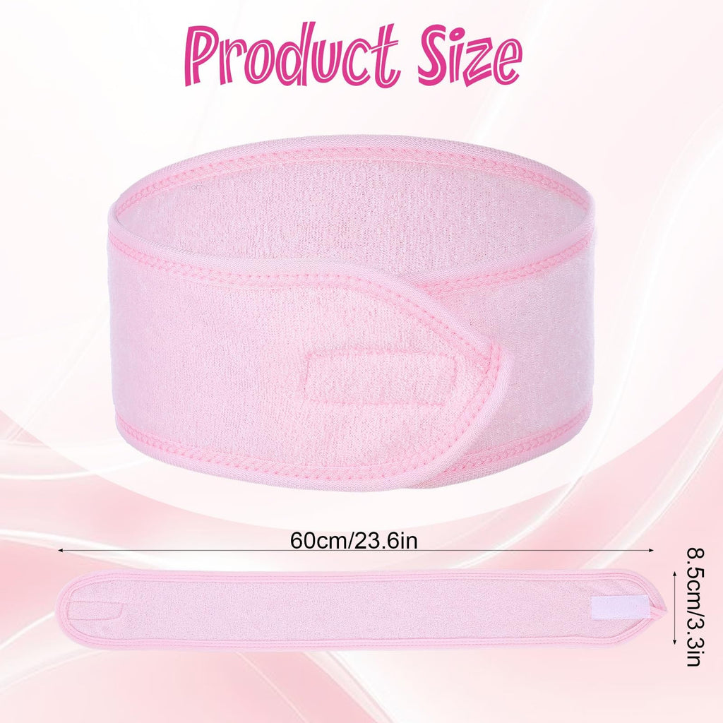 Multicolor Spa Facial Headbands Set - Soft, Absorbent, Adjustable