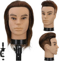 12-Inch Male Barber Mannequin Head with Human Hair for Haircut Practice