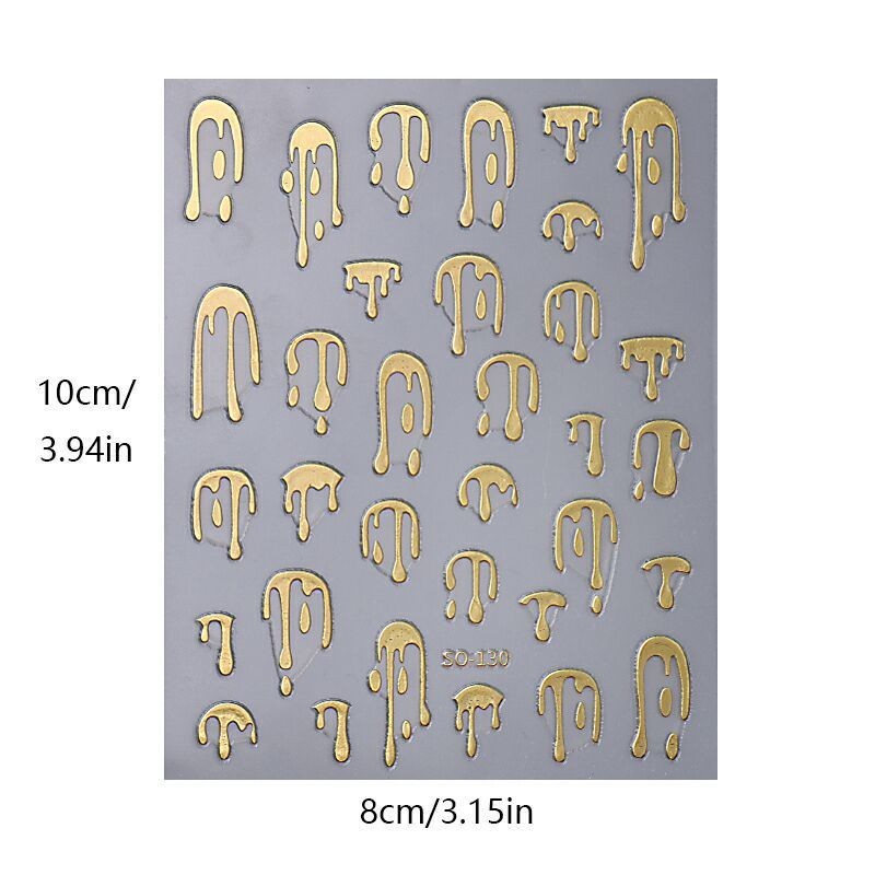Gold Christmas Nail Stickers Wreath Snowflakes Reindeer Santa DIY Nail Art