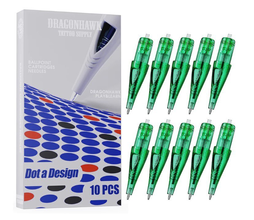 Dragonhawk Ballpoint Cartridges – 10pcs Pack for Ballpoint Pen Refills (Mixed Colors)