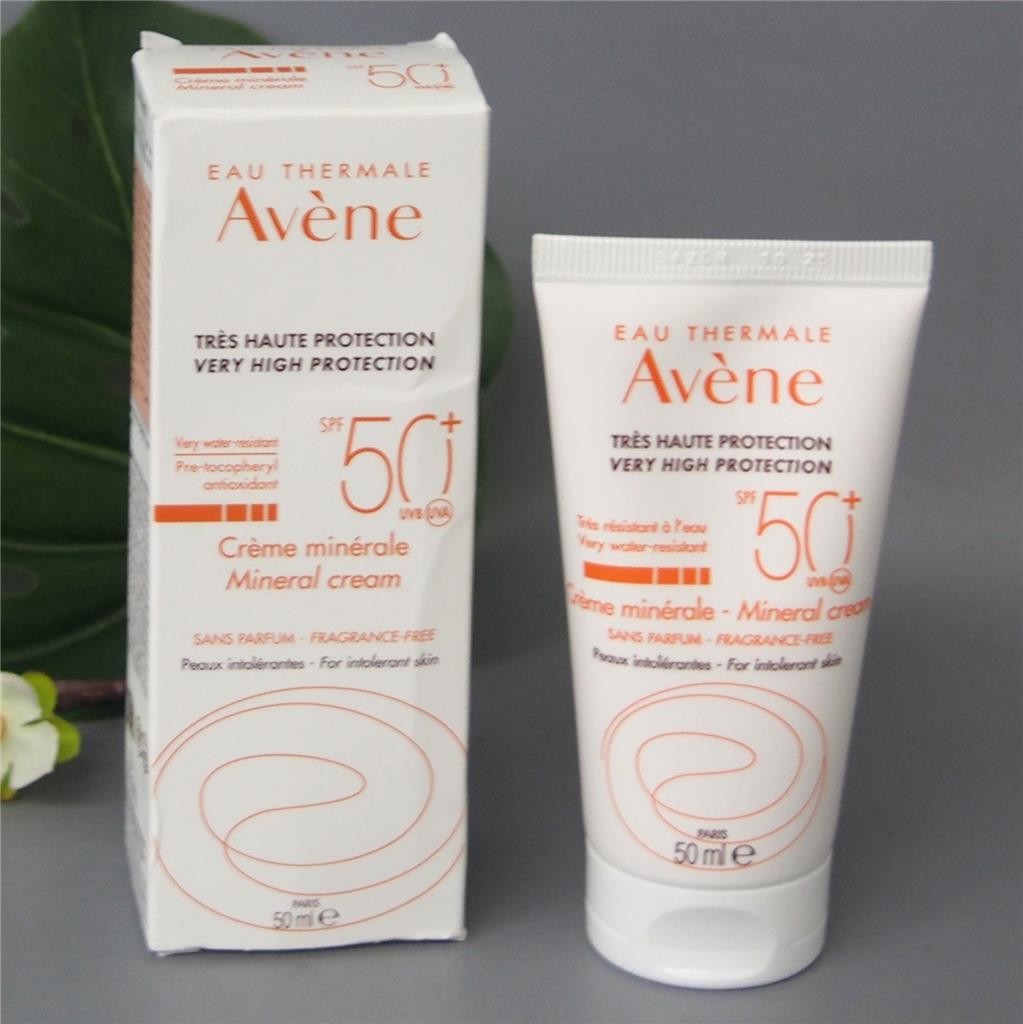 High SPF Mineral Sunscreen Cream SPF50+ Fragrance-Free 50ml for Sensitive Skin
