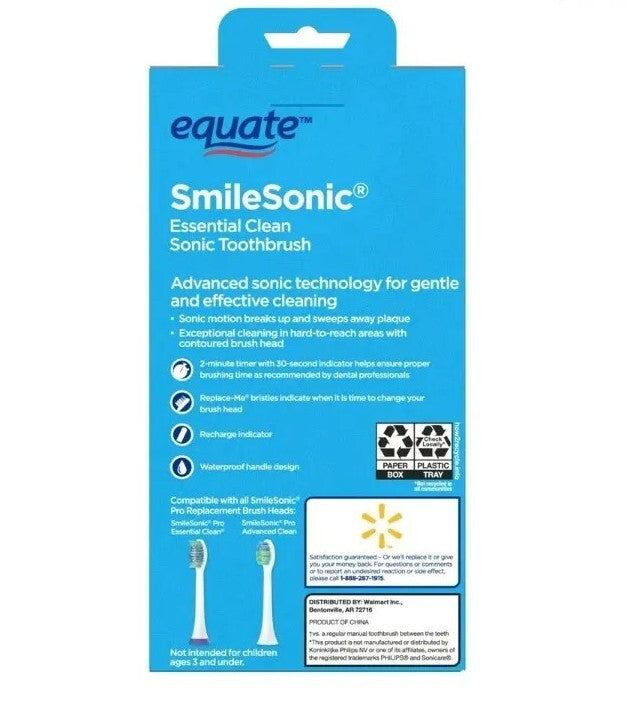 Rechargeable Sonic Toothbrush Black - Electric Oral Care with Timer
