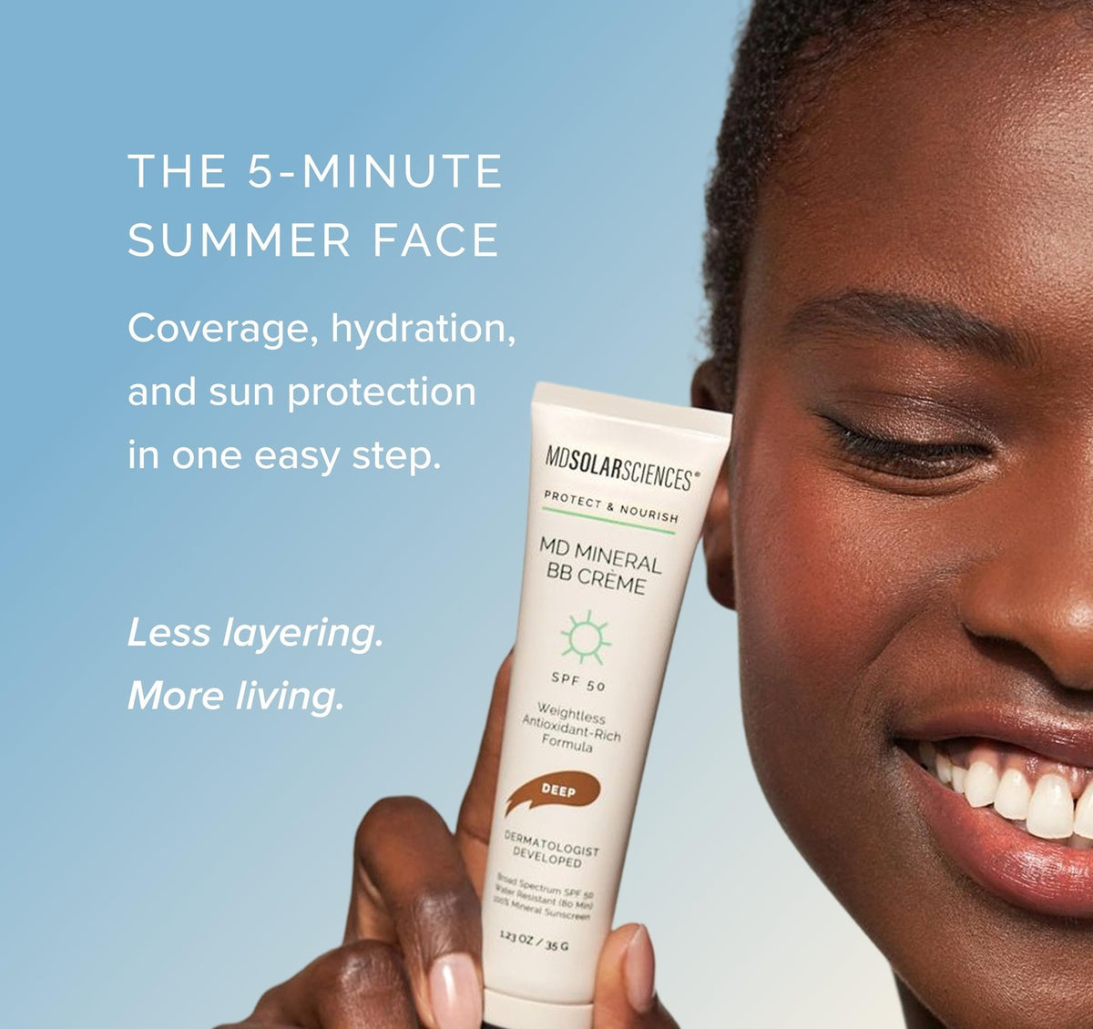 Mineral BB Cream SPF 50 Sunscreen Dark Tinted Lotion with Broad Spectrum Protection