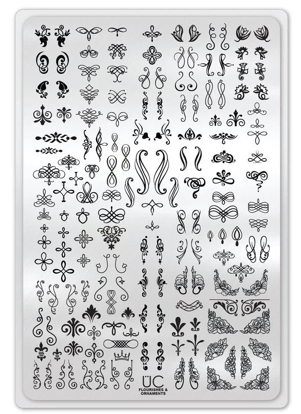 Nail Stamping Plate for Nail Art - UC Flourishes & Ornaments