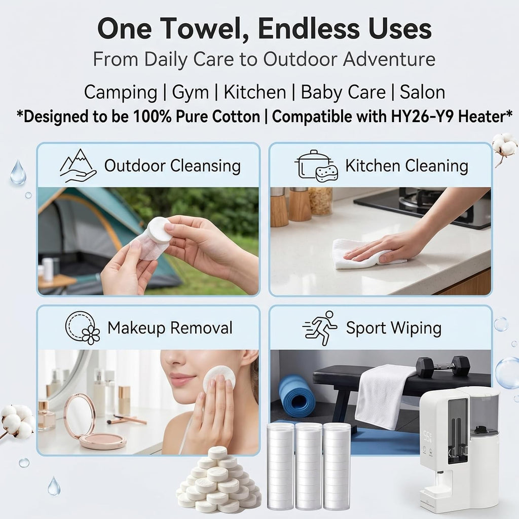 Disposable Hot Face Towels Refill Pack for Towel Warmer - 100 Sheets