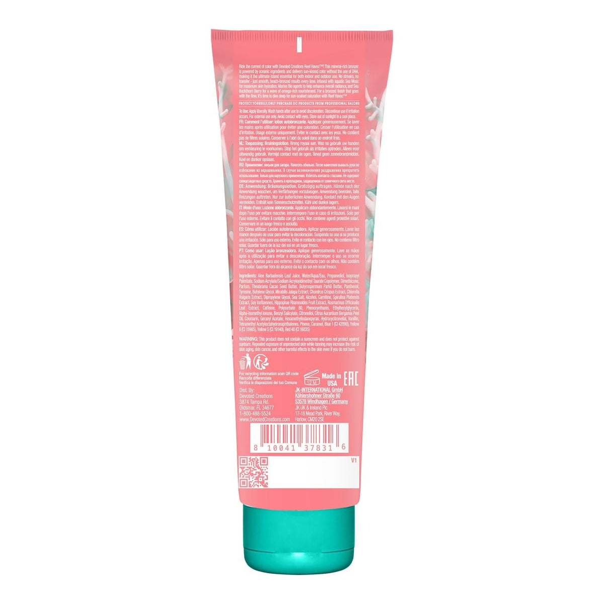 Dark Tanning Lotion with Natural Bronzer for Indoor & Outdoor Use - Reef Safe Mineral Formula