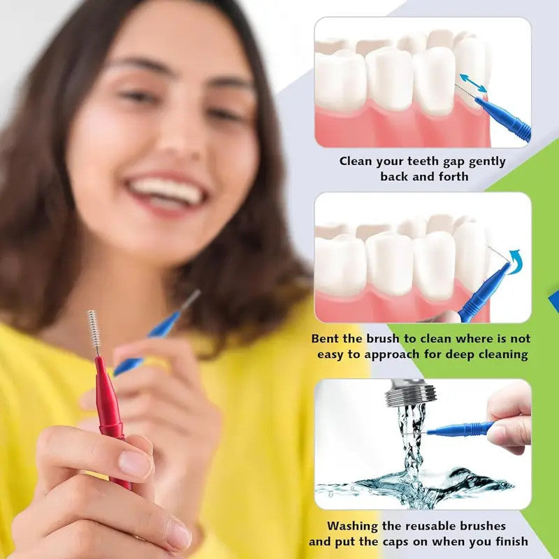 Dental Orthodontic Floss & Interdental Brush Set for Teeth Cleaning - Multiple Pack Sizes