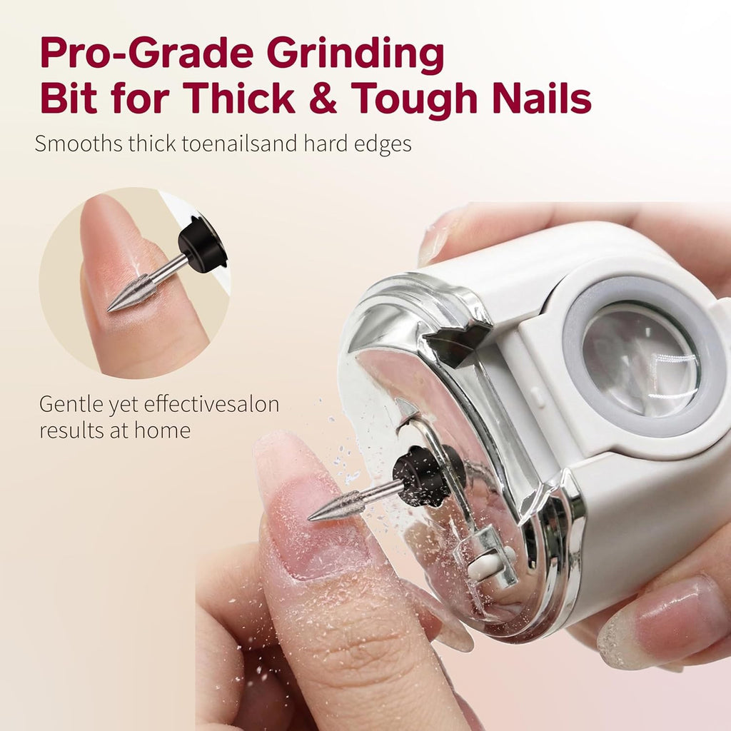 Electric Nail Clipper for Thick Nails with LED Lights & Magnifier - Automatic Trimmer