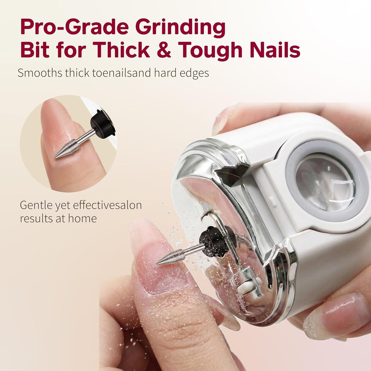 Electric Nail Clipper for Thick Nails with LED Lights & Magnifier - Automatic Trimmer