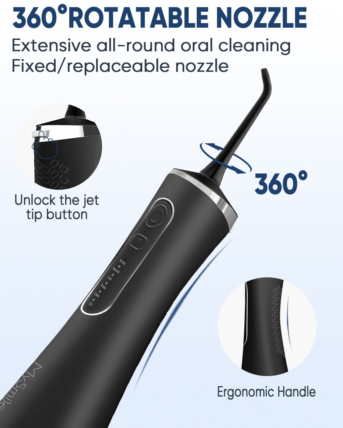 Cordless Water Flosser with 8 Nozzles, Oral Irrigator for Dental Cleaning