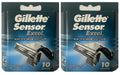 Gillette Sensor Excel Razor Blade Refills - Chromium Coated, Pack of 20