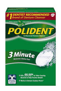 Denture Cleaning Tablets - Polident 3-Minute Antibacterial Denture Cleanser 90 Count