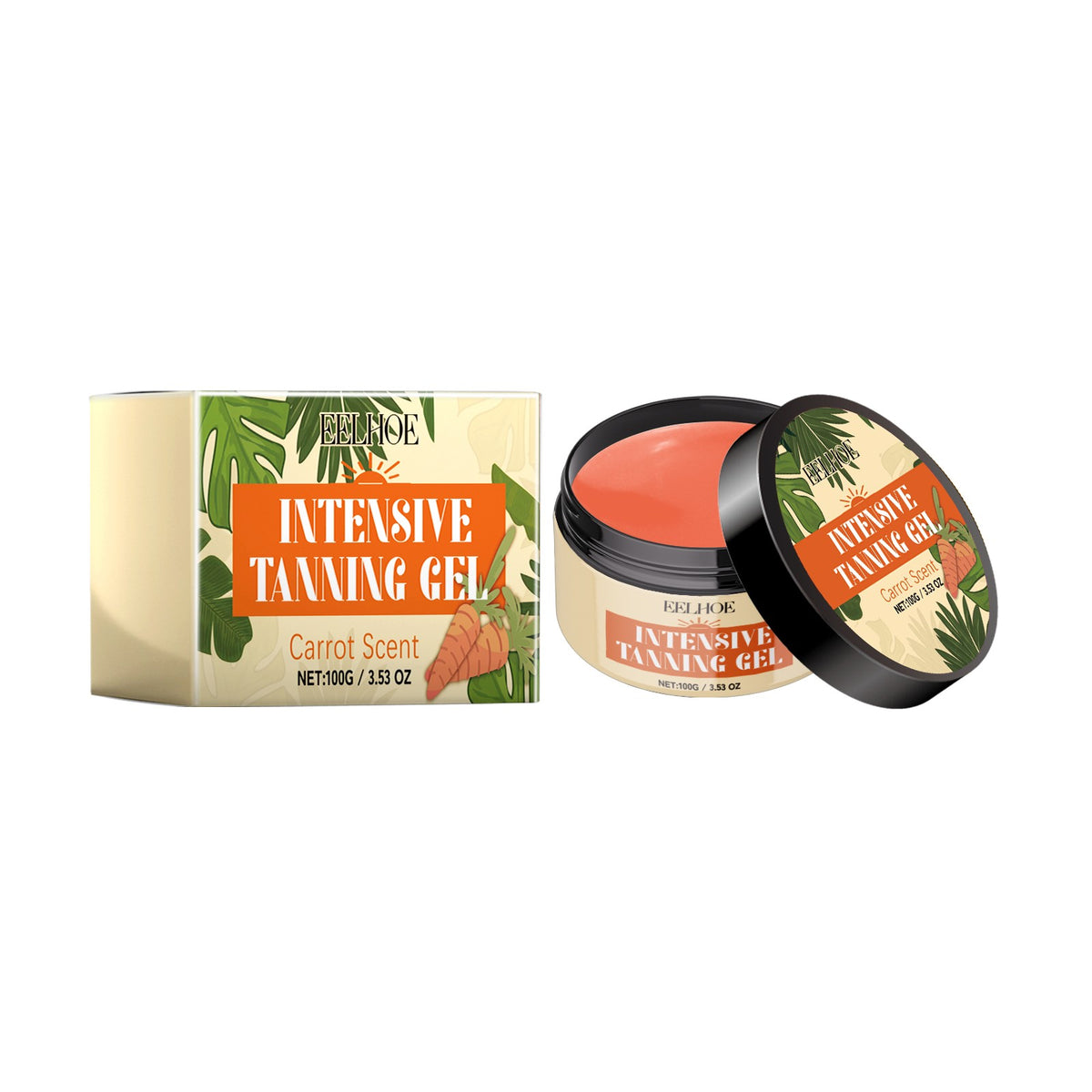 Sunless Tanning Gel with Carrot Oil - Moisturizing Body Bronzer & Accelerator