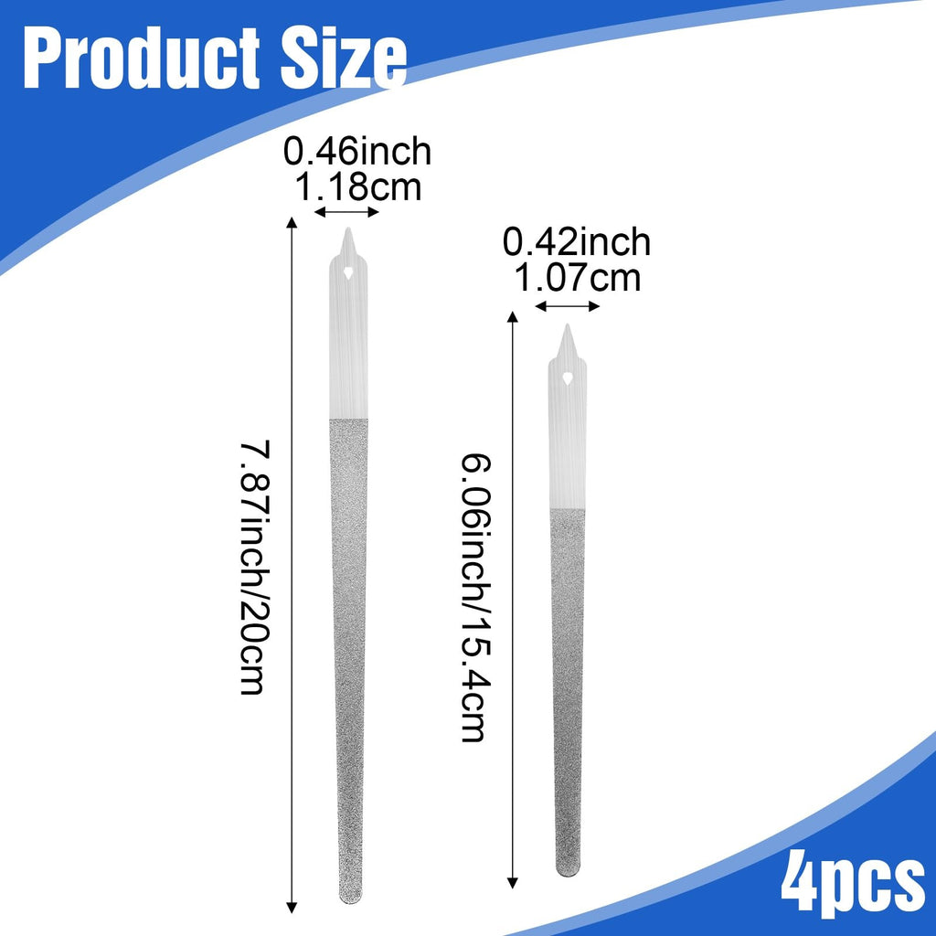 4 Pack Stainless Steel Double-Sided Nail File Set for Manicure and Nail Polishing
